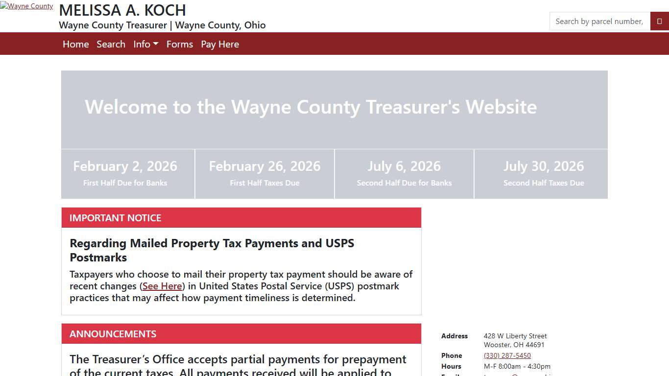 Wayne County Treasurer Website